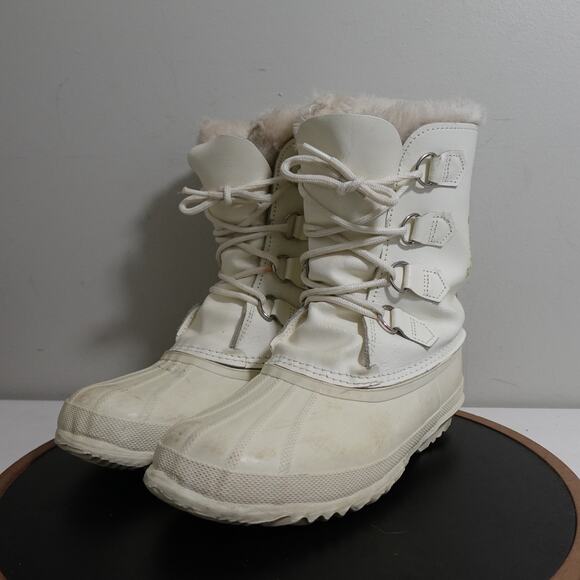 Sorel Manitou Boots Women Size 8‎ White Winter Snow Waterproof Wool Lined Canada - Picture 4 of 12